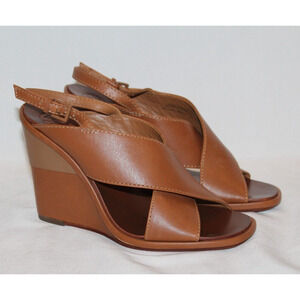 NEW Tory Burch Women’s Gabriella Leather Wedge‎ Sandals Sz 5.5